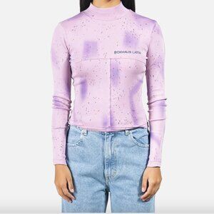 Eckhaus Latta Baby Turtleneck in Galaxy Lilac Long Sleeve Top